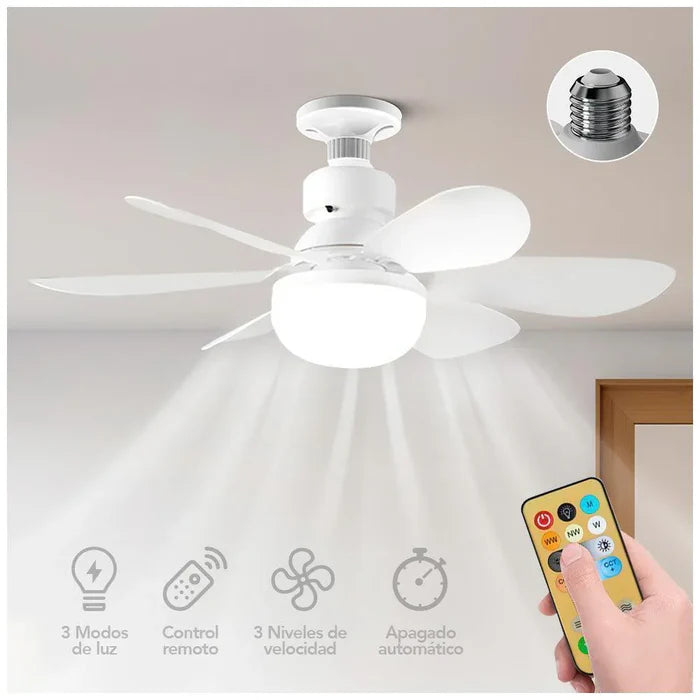 FOCO VENTILADOR SMART LED 30W + CONTROL REMOTO